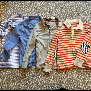 J Crew long-sleeve polos, size 4-5.
